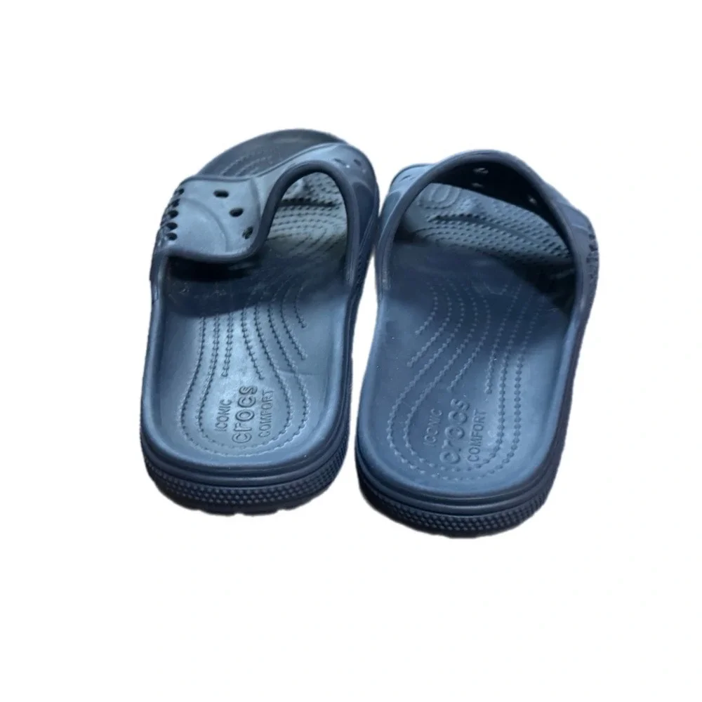 Crocs Classic Slide Mens 6 Womens 8 Navy Blue Excellent Comfort Sandals